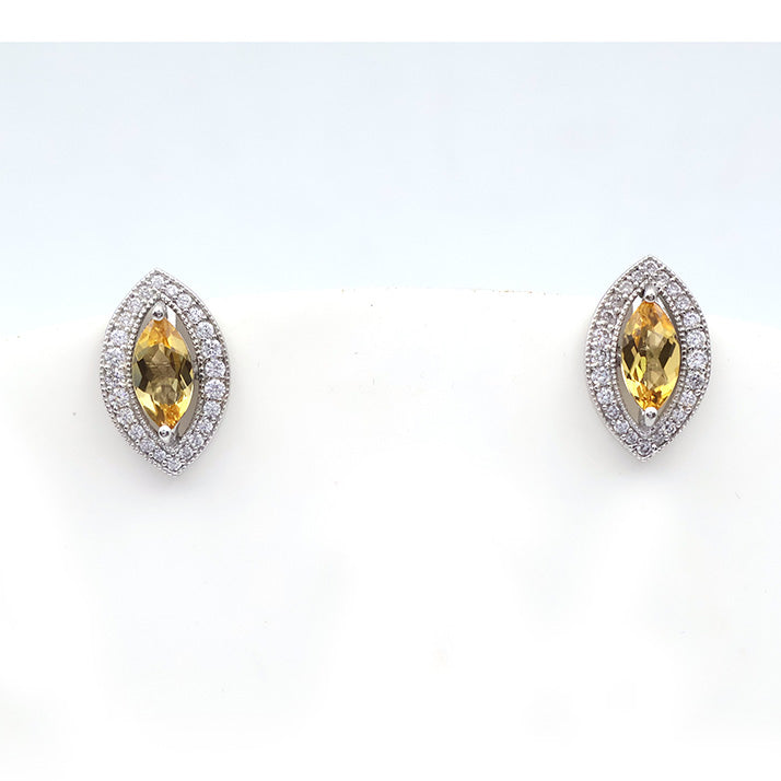 Amethyst Marquise Petal Earrings