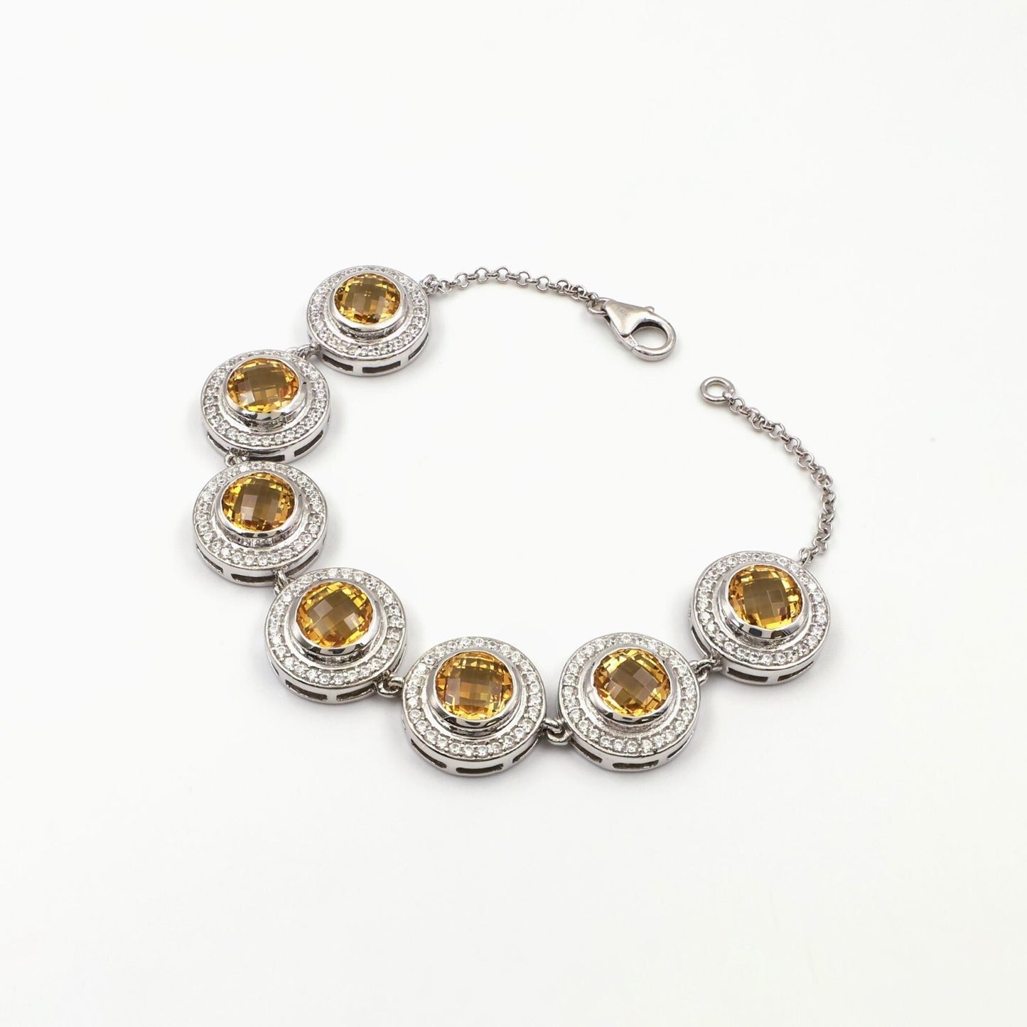 Blue Topaz Riviere Circle Bracelet