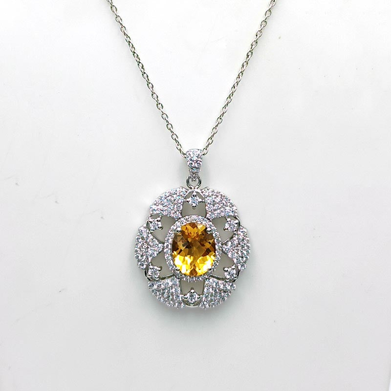 Citrine Sunburst Halo Earrings