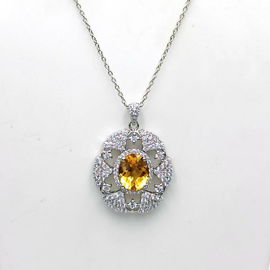 Citrine Sunburst Halo Earrings