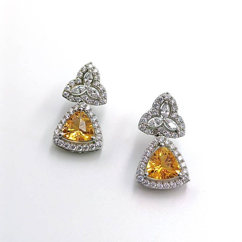 Blue Topaz Trinity Lace Earrings