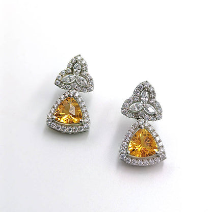 Blue Topaz Trinity Lace Earrings
