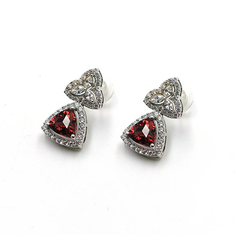 Blue Topaz Trinity Lace Earrings