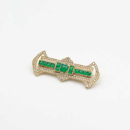 Blue Topaz Deco Bar Brooch