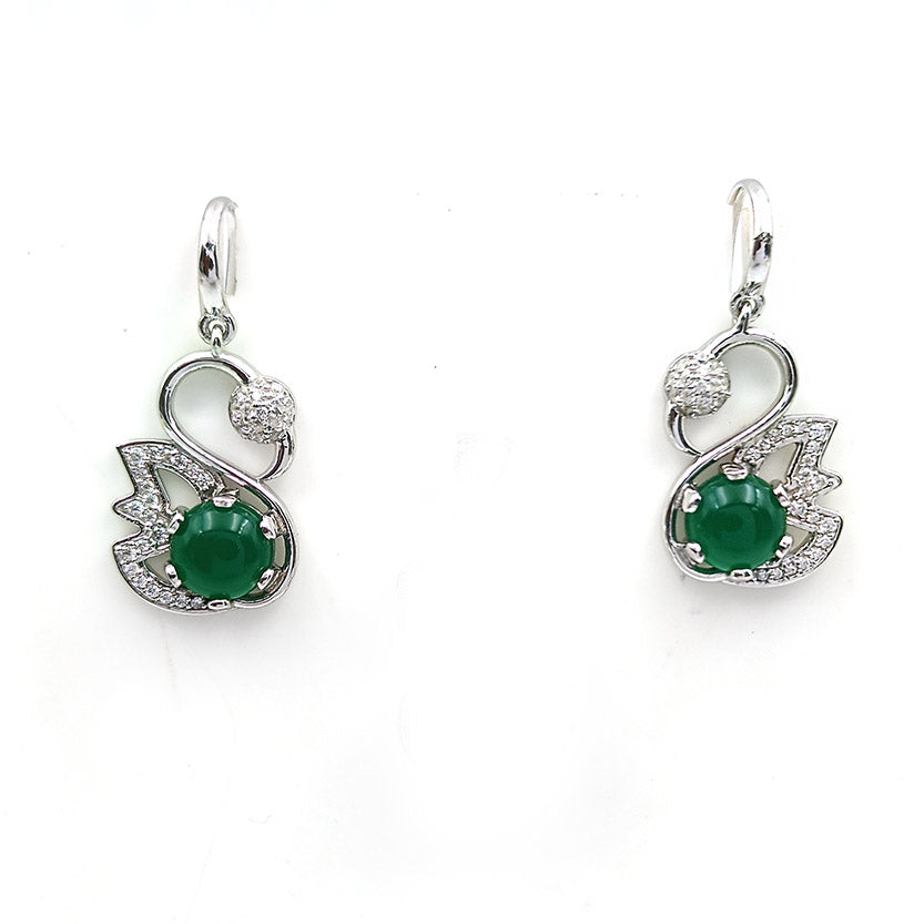 Amethyst Swan Earrings