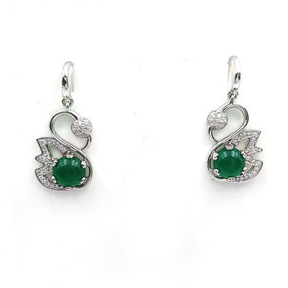 Amethyst Swan Earrings