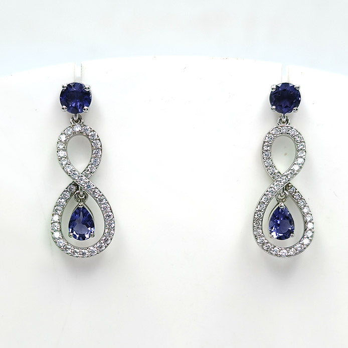 Iolite Hourglass Drop Earrings