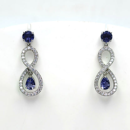 Iolite Hourglass Drop Earrings