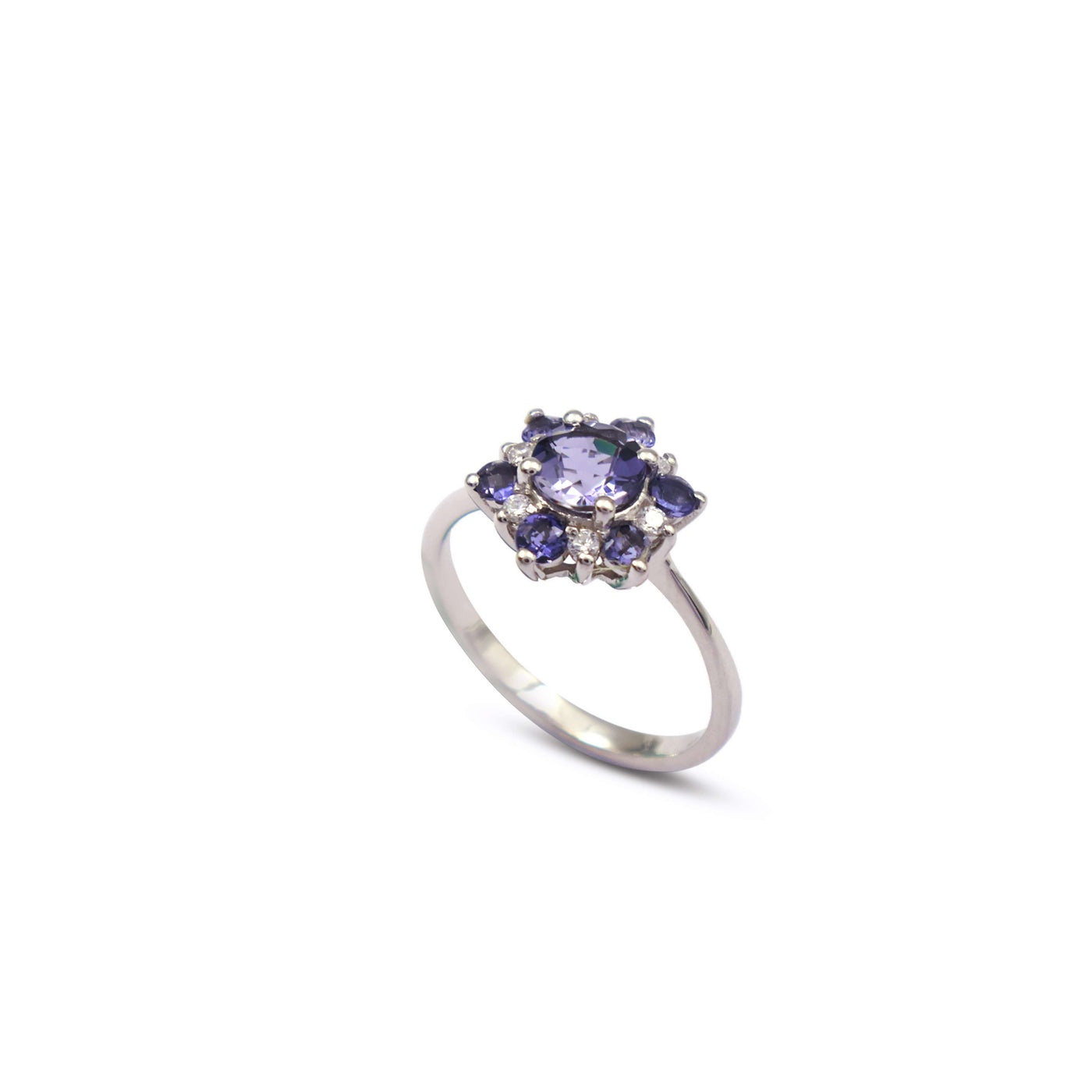 Iolite Solitaire Twist Ring