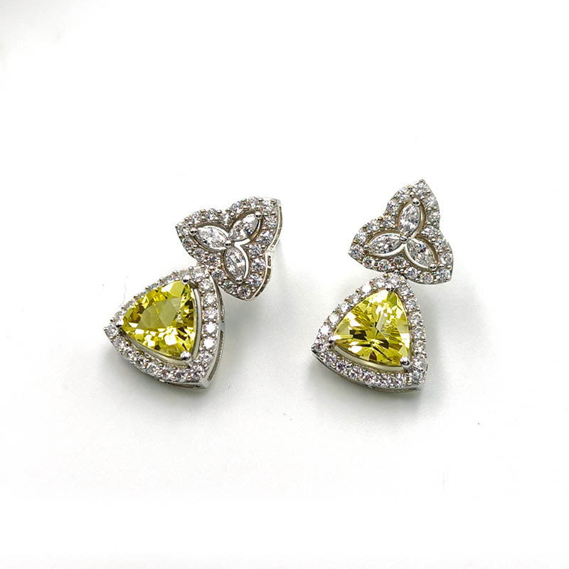 Blue Topaz Trinity Lace Earrings