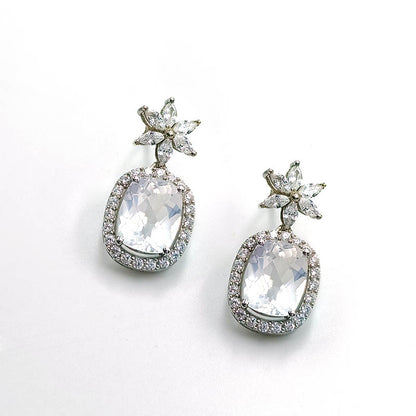 Moonstone Starlit Oval Earrings