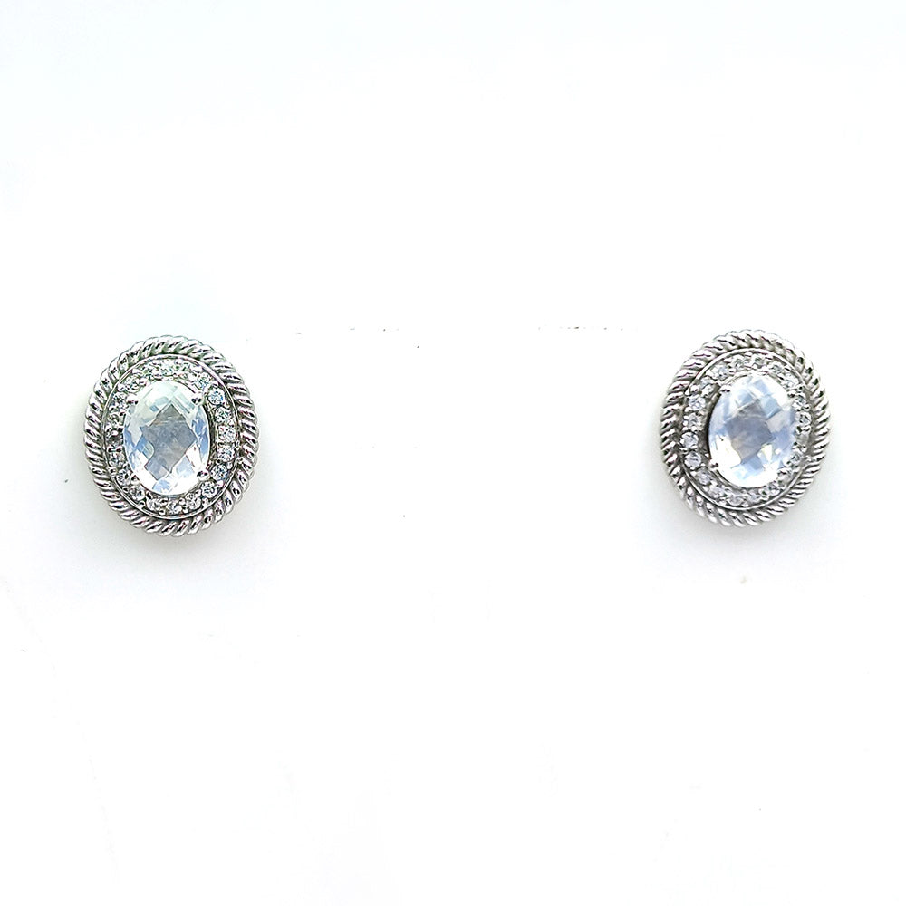 Prasiolite Orbit Solitaire Earrings