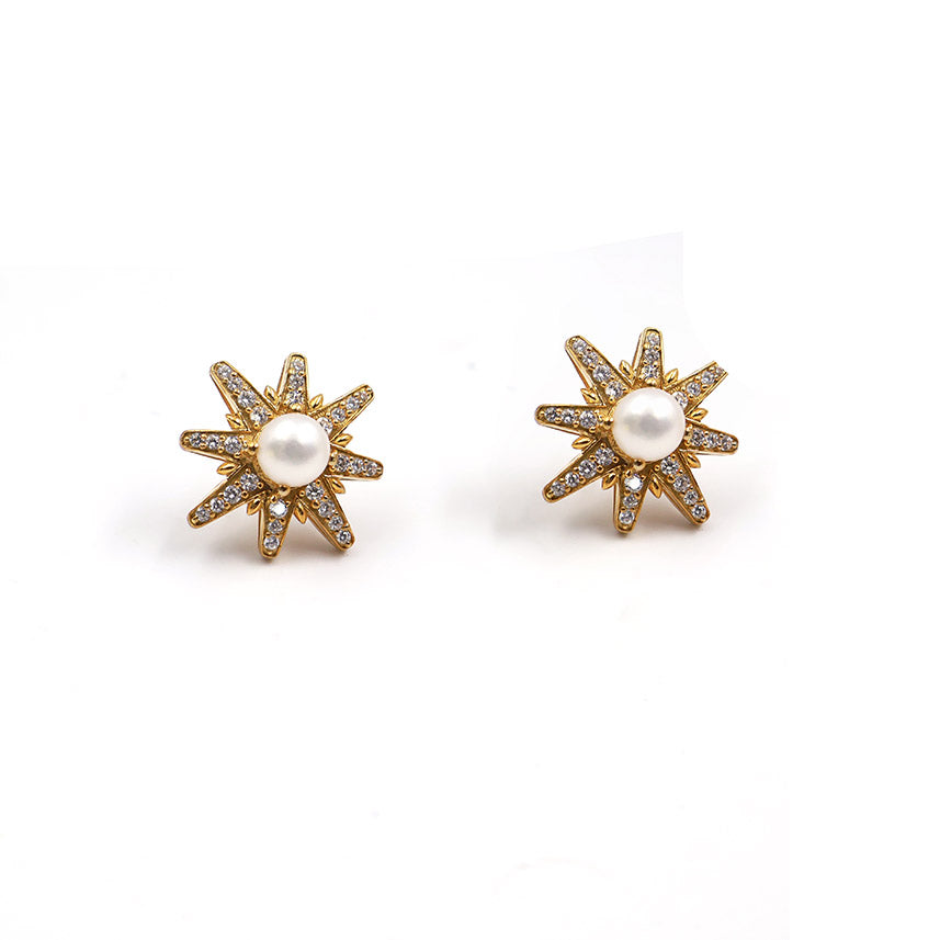 Pearl Starburst Earrings