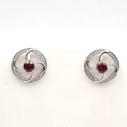 Amethyst Swirl Halo Earrings