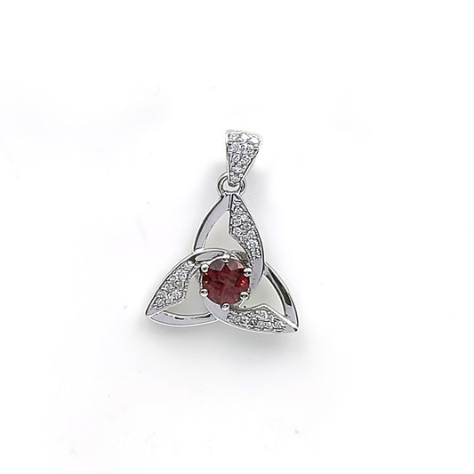 Pink Garnet Trinity Knot Earrings