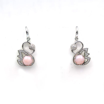 Amethyst Swan Earrings