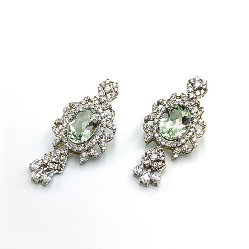 Prasiolite Regal Oval Earrings