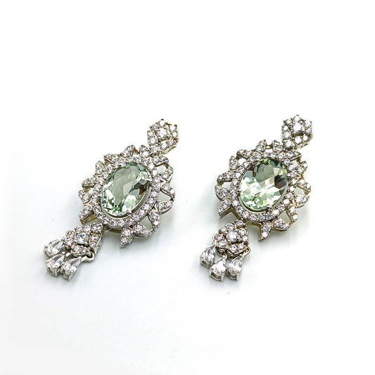 Prasiolite Regal Oval Earrings