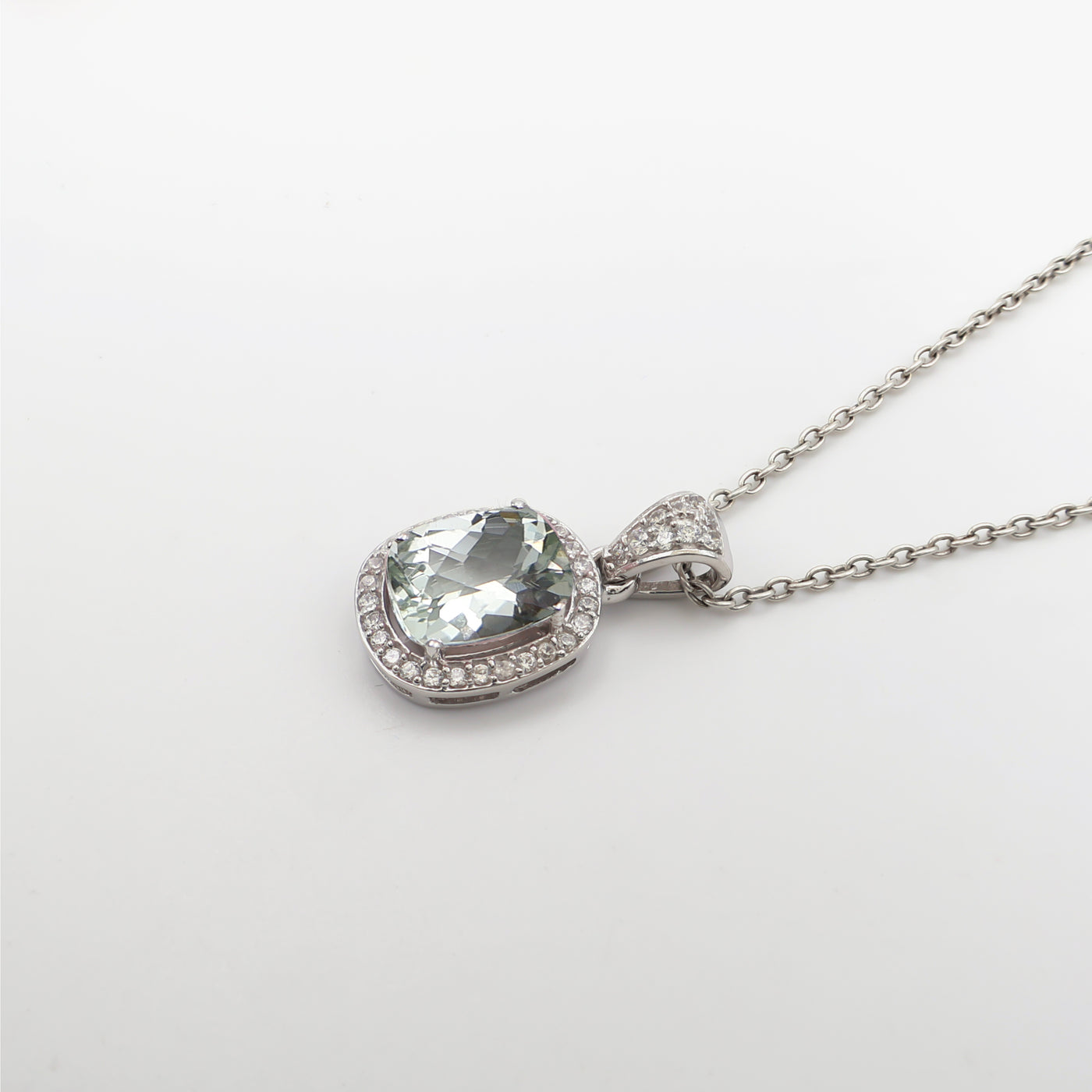 Prasiolite Bloom Halo Earrings
