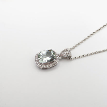 Prasiolite Bloom Halo Earrings