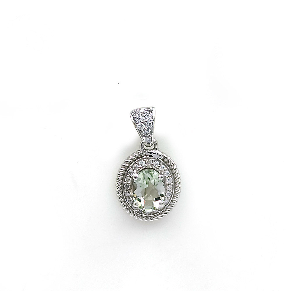 Prasiolite Orbit Solitaire Earrings
