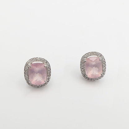 Prasiolite Bloom Halo Earrings