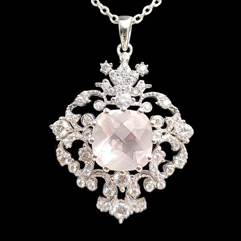 Rose Quartz Lace Medallion Earrings