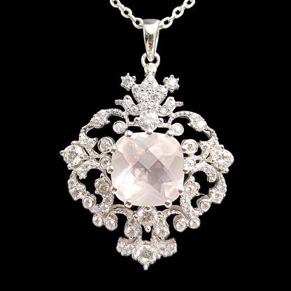 Rose Quartz Lace Medallion Earrings