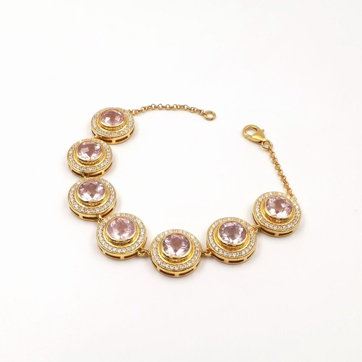 Blue Topaz Riviere Circle Bracelet