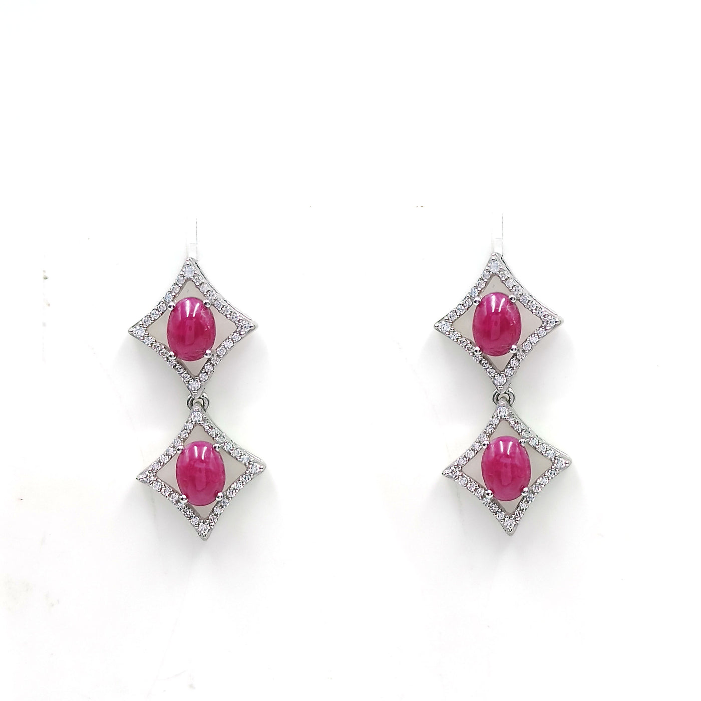 Ruby Diamond Link Earrings