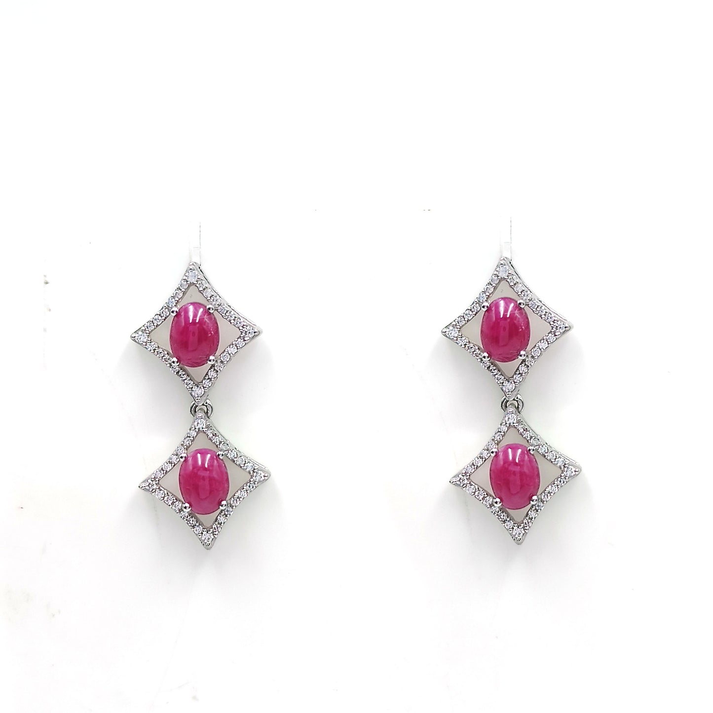 Ruby Diamond Link Earrings