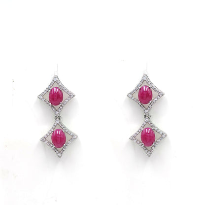Ruby Diamond Link Earrings