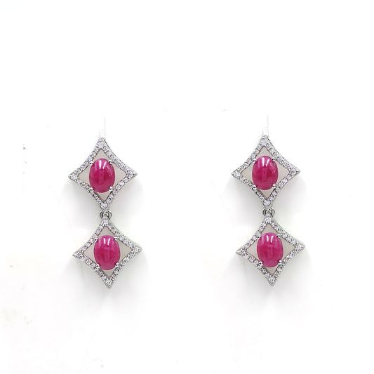 Ruby Diamond Link Earrings