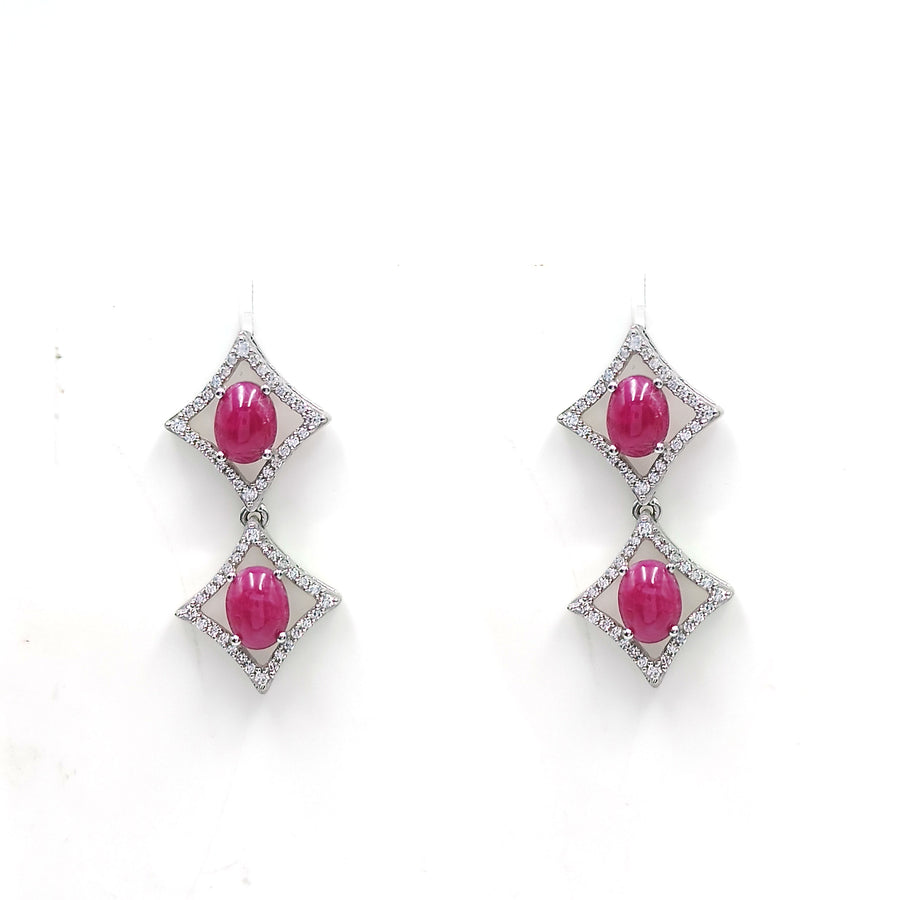 Ruby Diamond Link Earrings