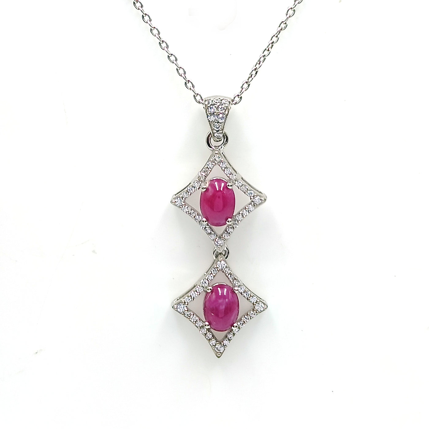 Ruby Diamond Link Earrings