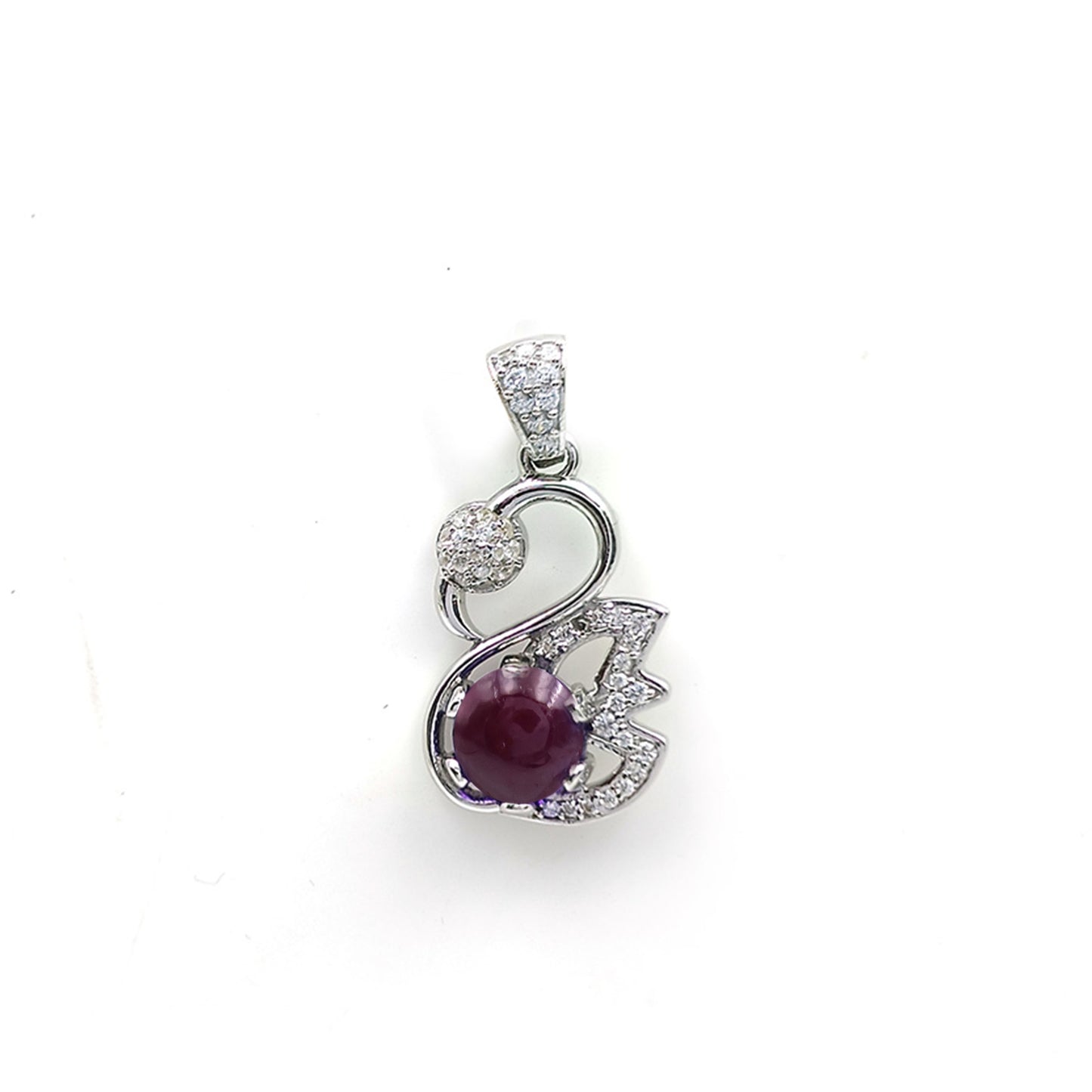 Amethyst Swan Earrings
