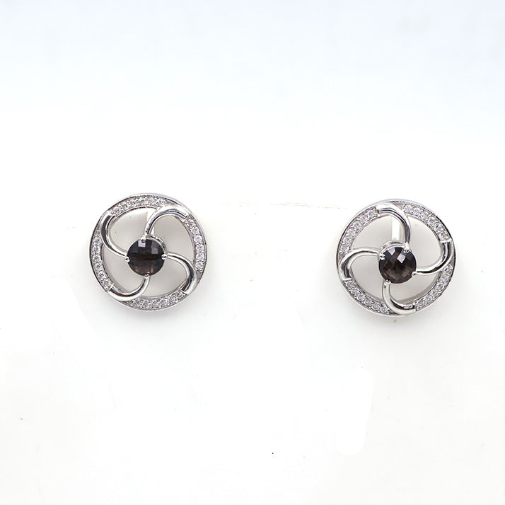 Amethyst Swirl Halo Earrings