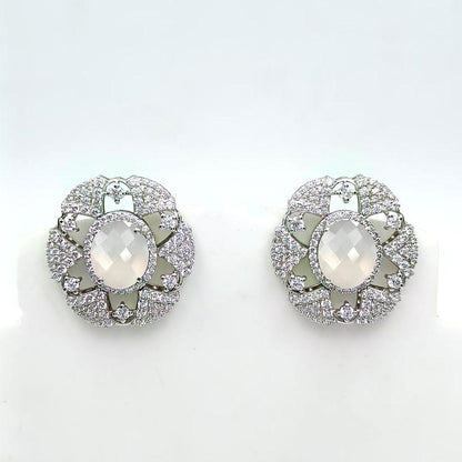 Citrine Sunburst Halo Earrings