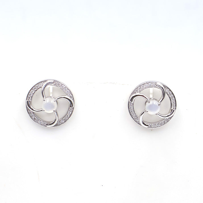 Amethyst Swirl Halo Earrings